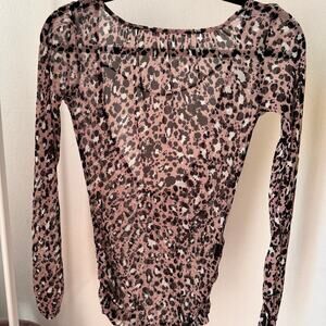 Miss Sixty Leopard mesh blouse S